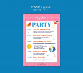 夏日鸡尾酒派对活动时间表PS素材